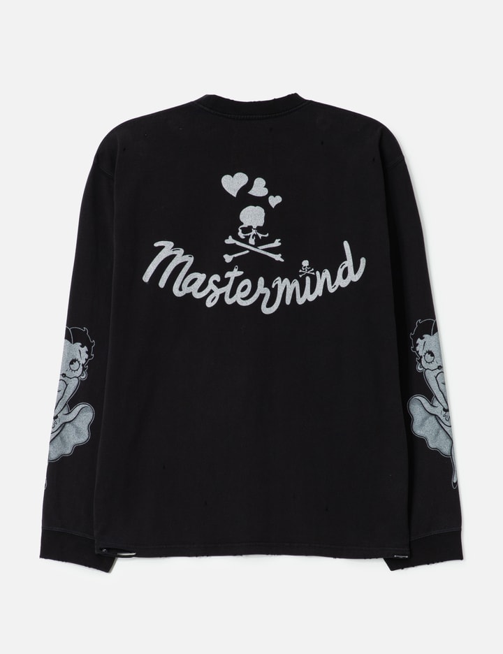 Mastermind Japan Mastermind World X X Betty Boop Damaged Boxy Long Sleeve T-shirt In Black
