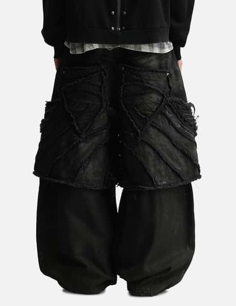 Attached Detachable Waxed Distressed Denims view 20