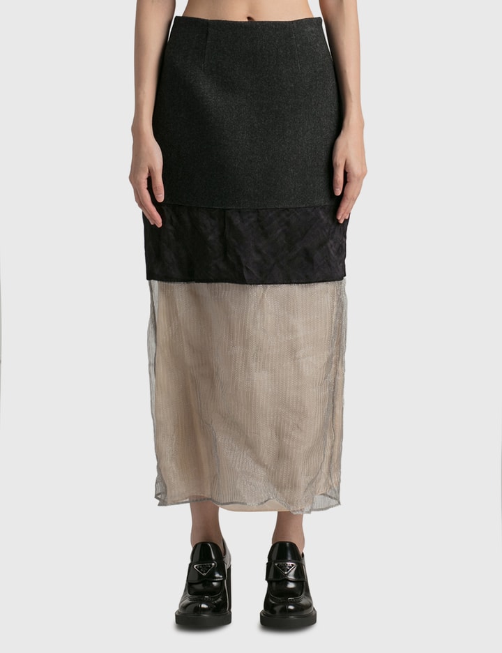 Prada - Cloth And Mesh Midi-Skirt | HBX - Globally Curated Fashion and  Lifestyle by Hypebeast