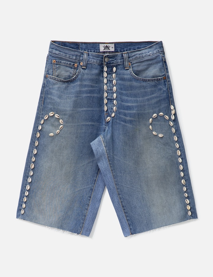 Cowrie Shell Denim Shorts Placeholder Image