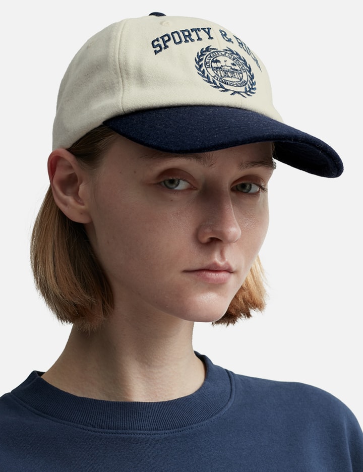Shop Sporty &amp; Rich Varsity Crest Flannel Hat In White