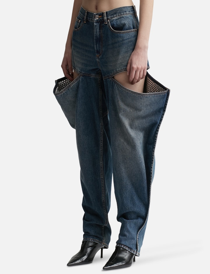 Crystal Embellished Slit Jeans Placeholder Image