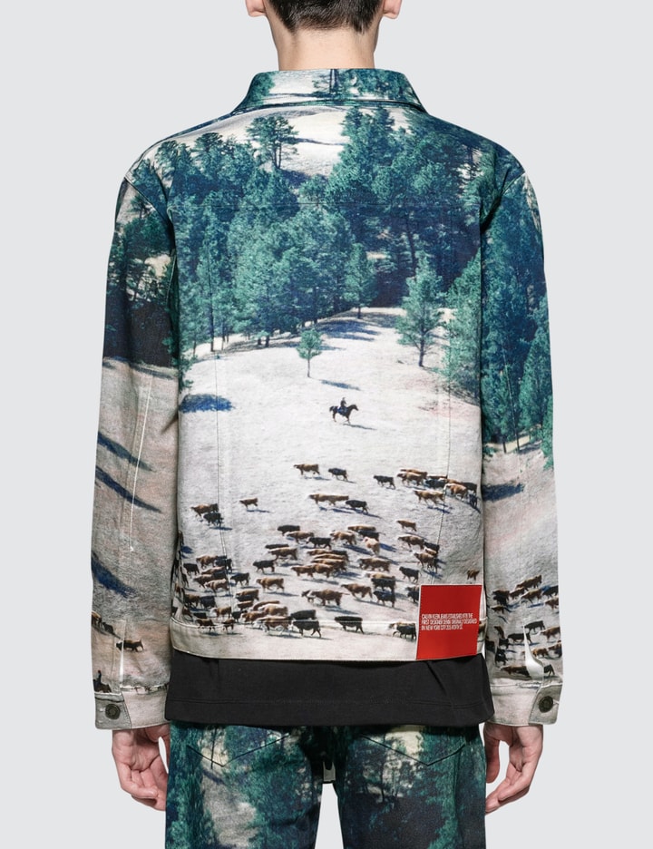 Calvin Klein Jeans Est. 1978 Printed Landscape Scene Denim Jacket