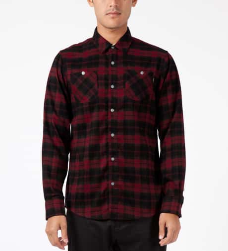 Benny Gold - Burgundy Academic Flannel L/S Shirt | HBX