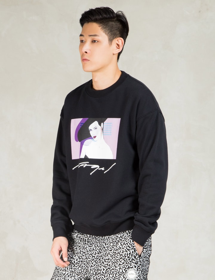 Black Women Print Crewneck Sweater Placeholder Image