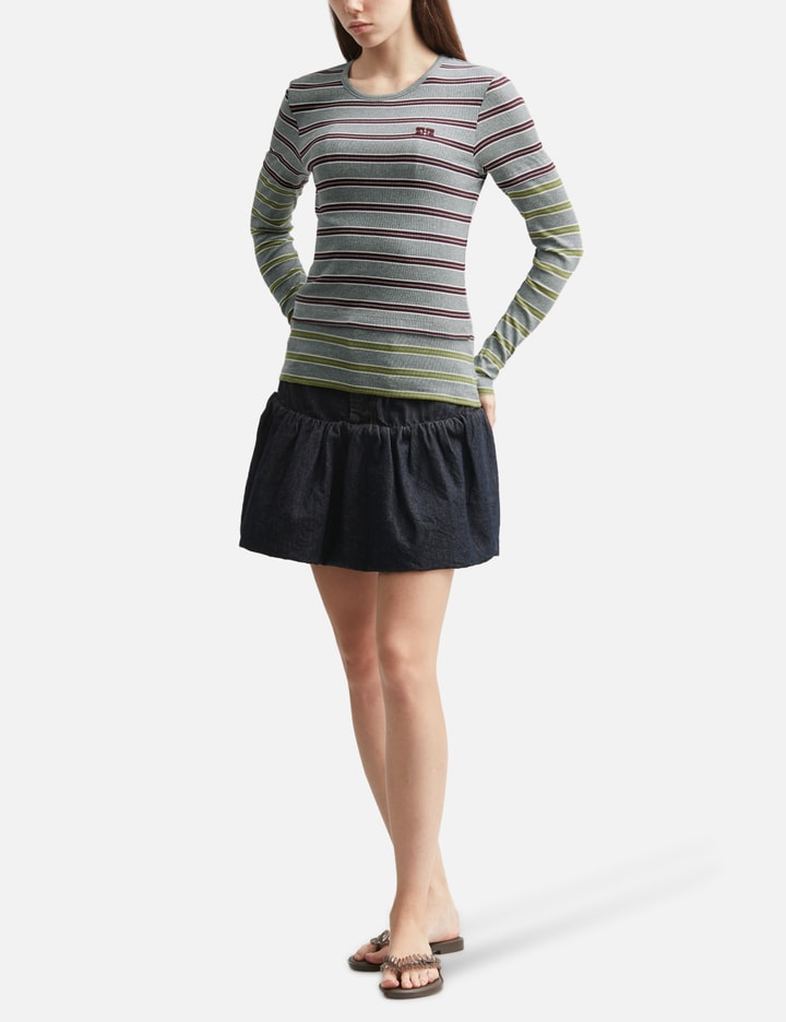 Ganni Long-Sleeve Top In Double Stripe