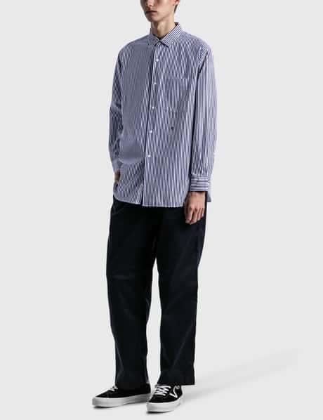 Nanamica - Regular Collar Stripe Wind Shirt | HBX - Globally  