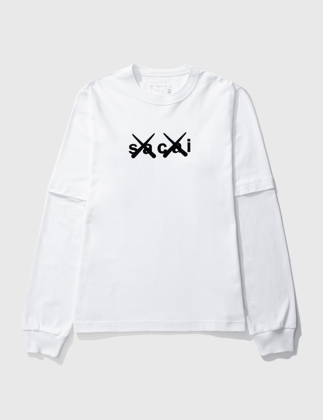 Sacai - KAWS Flock Print Long Sleeve T-shirt | HBX - Globally 