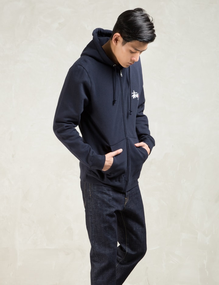 Navy Basic Logo Zip Hoodie Placeholder Image