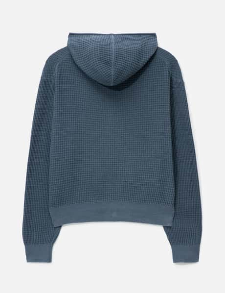 Waffle Cotton Color Dyed Hoodie Zip-Up view 8