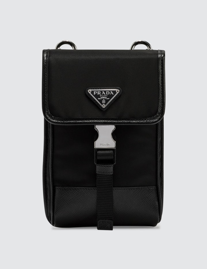 PRADA LEATHER SMARTPHONE CROSSBODY CASE