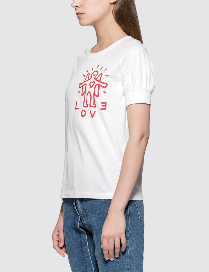 T-shirt With Puff Sleeves And Long Angel Print Placeholder Image