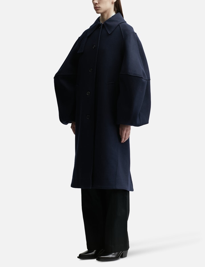 Shop Jw Anderson Balloon Sleeve Coat In Blue