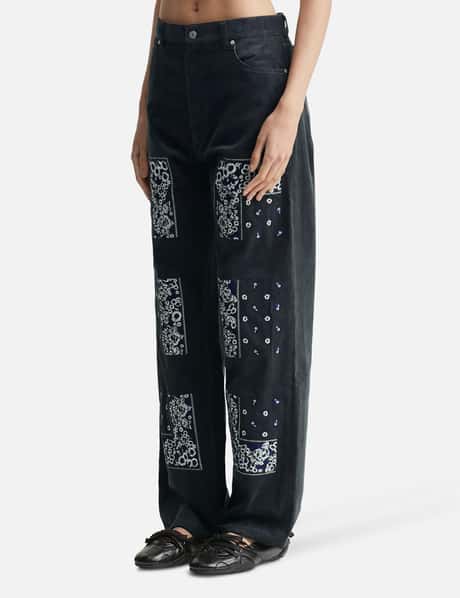 Bandana Embroidery Corduroy Pants view 7