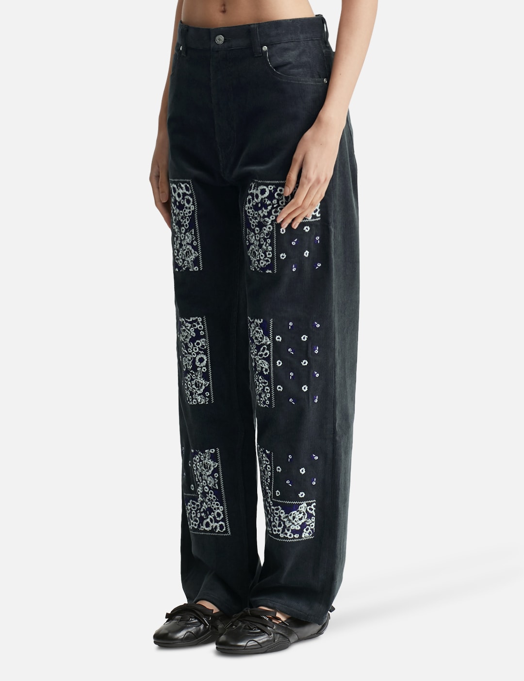 Bandana Embroidery Corduroy Pants view 8