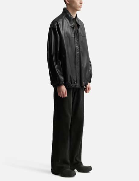 CODA - Black Synthetic Leather Oversized Team Jacket | HBX 