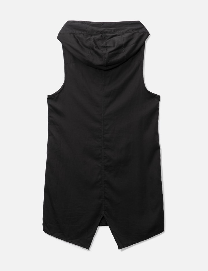 Shop Julius Hooded Long Vest In Black