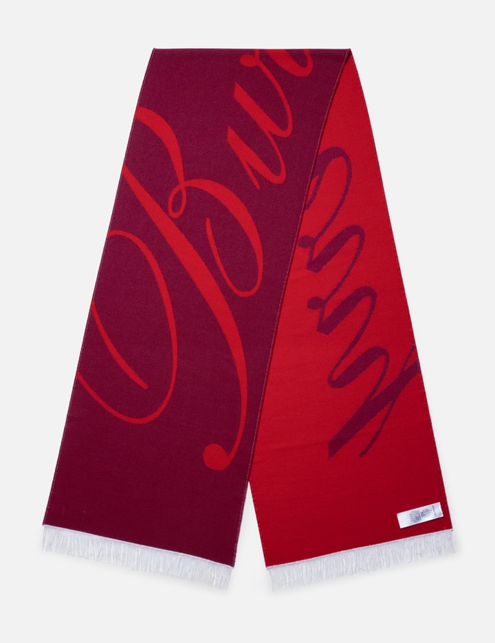 Shop Burberry Logo Wool Silk Scarf In Red