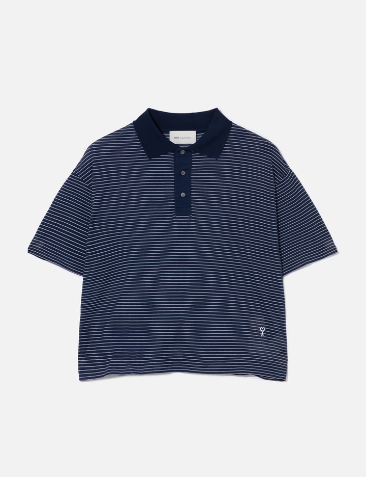Ami Cotton Striped Ami De Coeur Polo