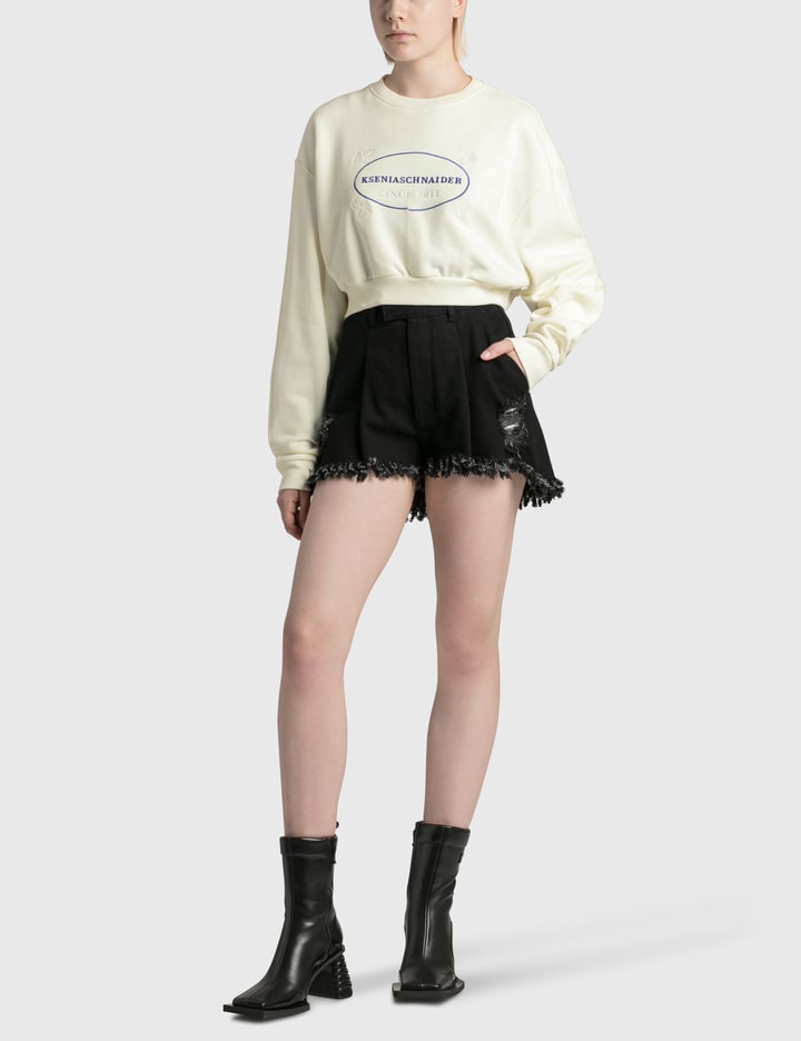 CROPPED SWEATSHIRT WITH LOGO STAMP Placeholder Image