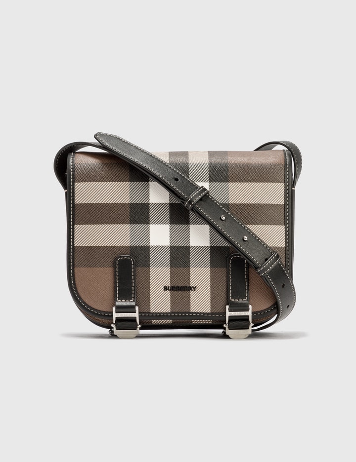 Check Print and Leather Messenger Bag Placeholder Image