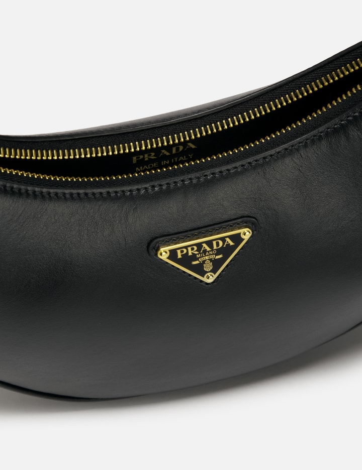 PRADA Arque Leather Shoulder Bag Black