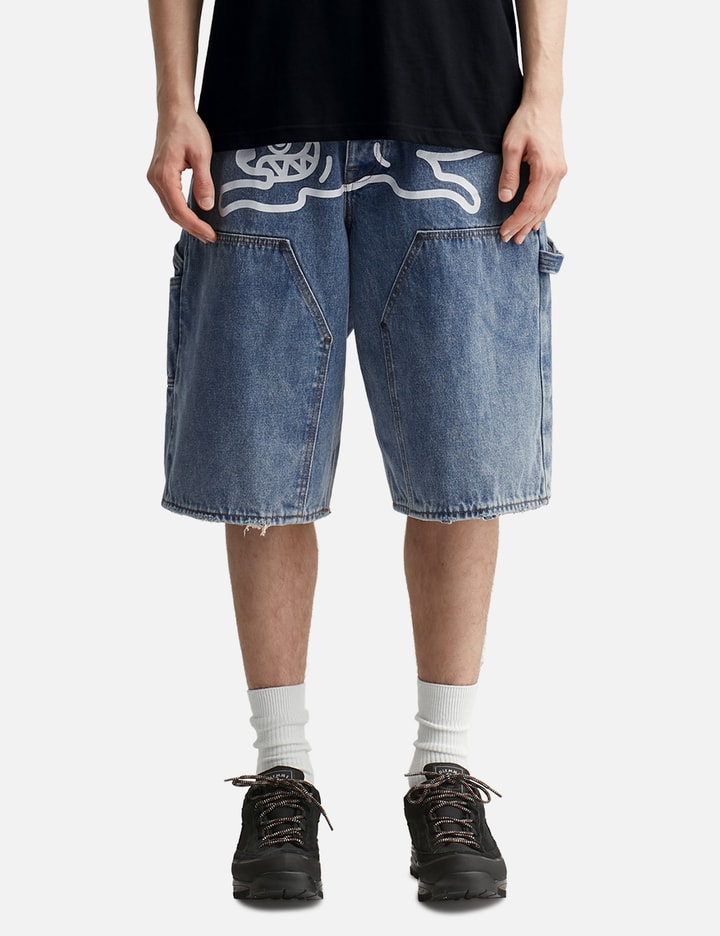 Icecream Double Scoop Jean Shorts In Blue