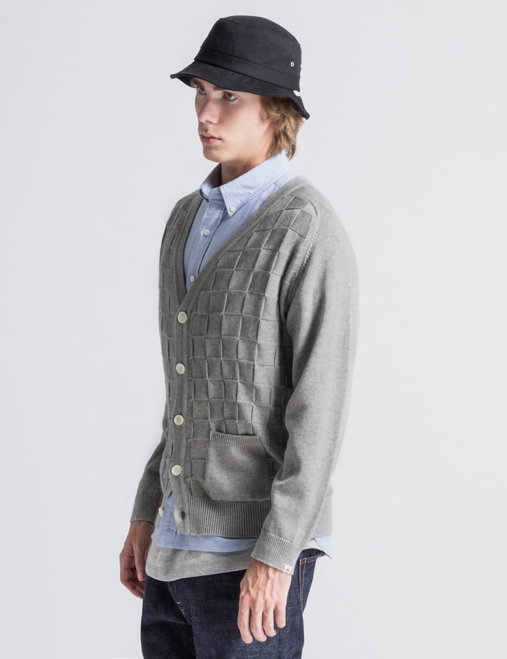 Grey Checker Knit Cardigan Placeholder Image