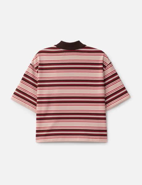 Cropped Striped Cotton Polo Shirt view 8