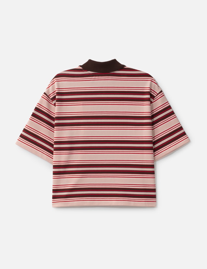 Cropped Striped Cotton Polo Shirt