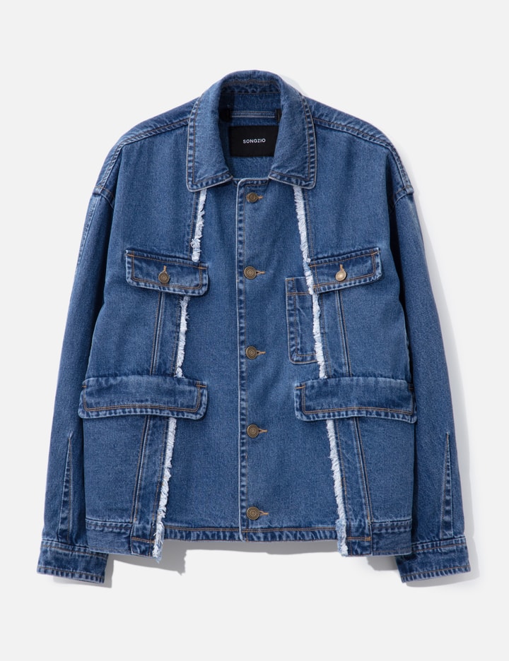 Asymmetric Vertical Denim Trucker Jacket Placeholder Image