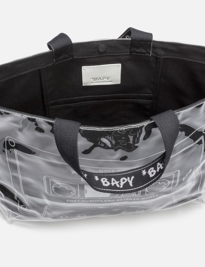 Shop Bapy Plastic Tote Bag In Black