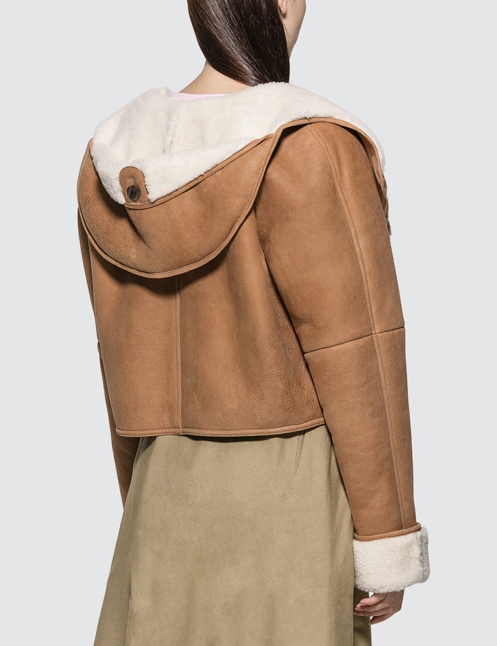 Crop Shearling Hooded Jacket Placeholder Image