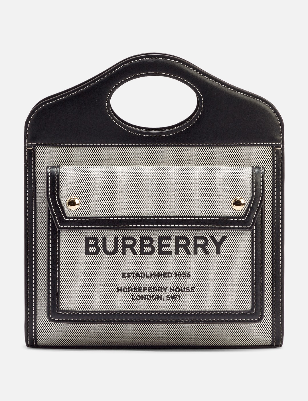Burberry - Mini Horseferry Linen Cotton Canvas Pocket Bag  HBX - Globally  Curated Fashion and Lifestyle by Hypebeast