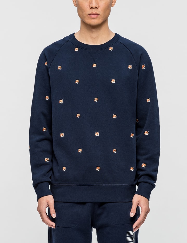 All Over Fox Head Embroidery Sweatshirt Placeholder Image