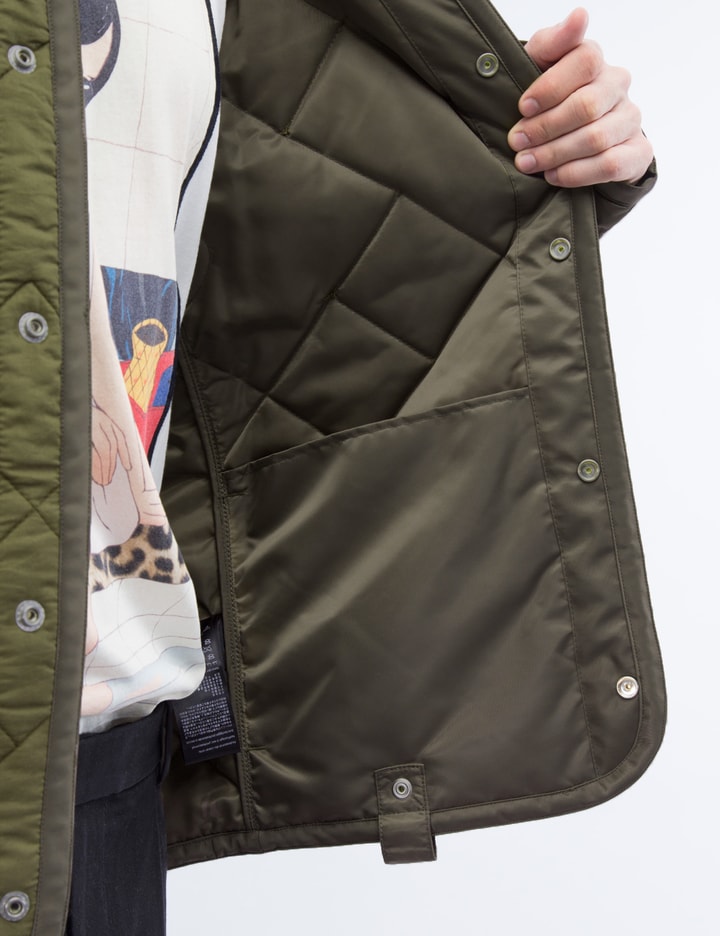 Crochet Back Quilted Military Jacket Placeholder Image