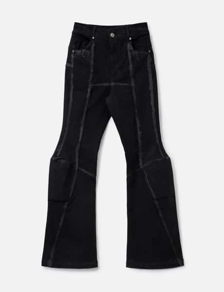 GOLDIE Padded Flared Painted Denim Pants