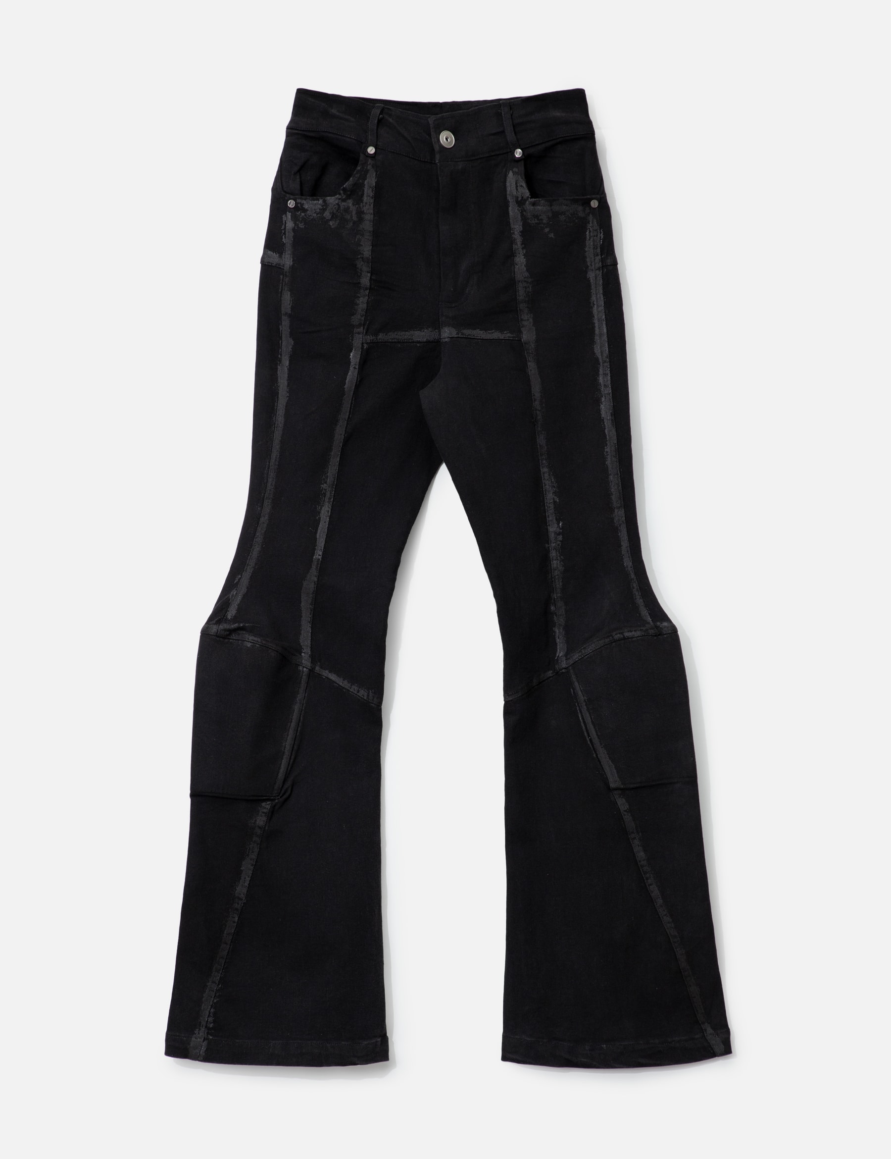 Padded Flared Painted Denim Pants view 16