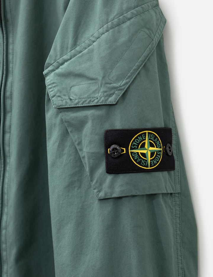 Stone Island Canvas Weave Arm Pocket Zip-Up Overshirt