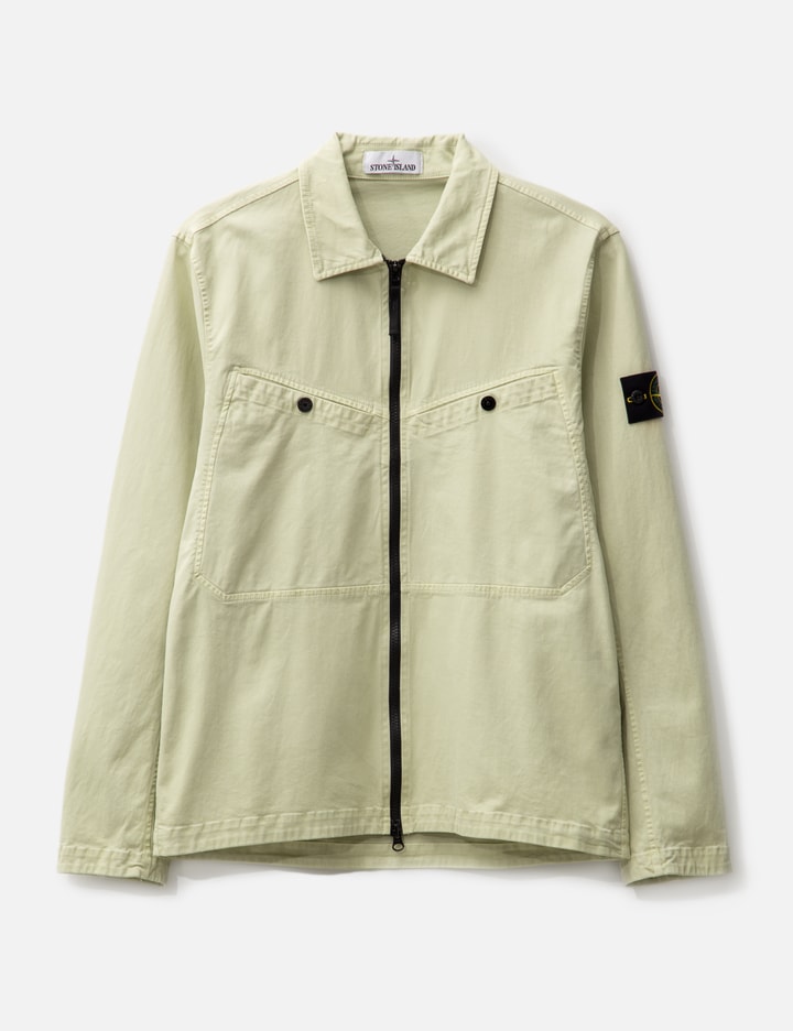 Shop Stone Island ‘old' Treatment Overshirt In Green