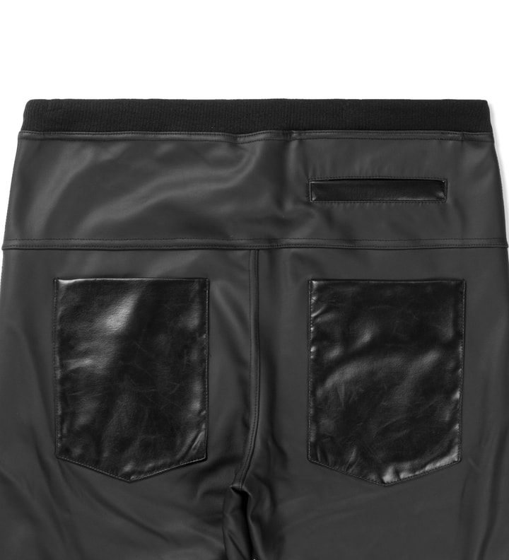 Black Coated Leather Sweatpants Placeholder Image