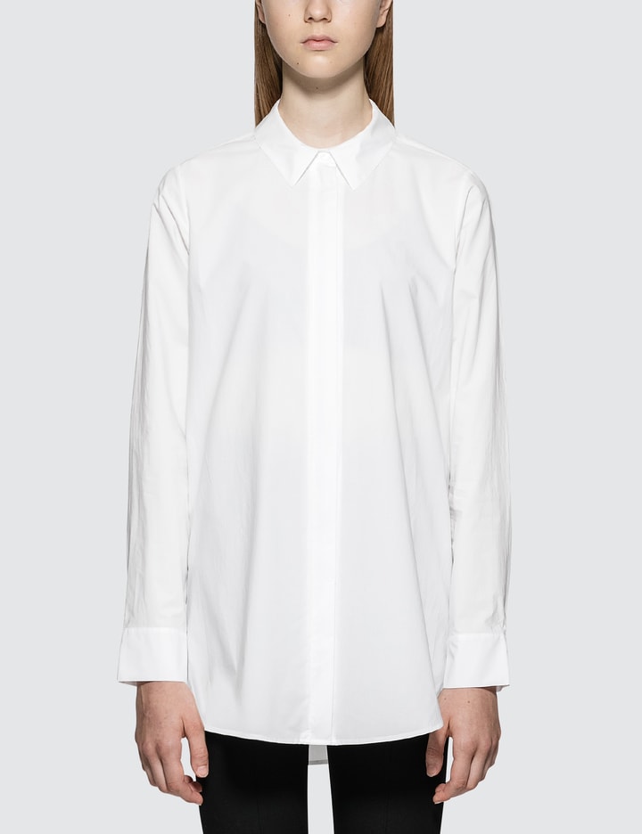 Cotton Poplin L/S Collarshirt With Zip Details Placeholder Image