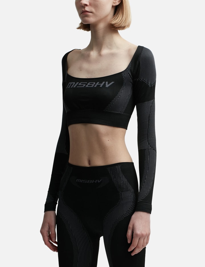 Shop Misbhv Sport Longsleeve Cropped Jersey Top In Black