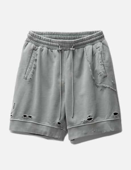 C2H4 001-X - Ruin Distressed Sweat Shorts