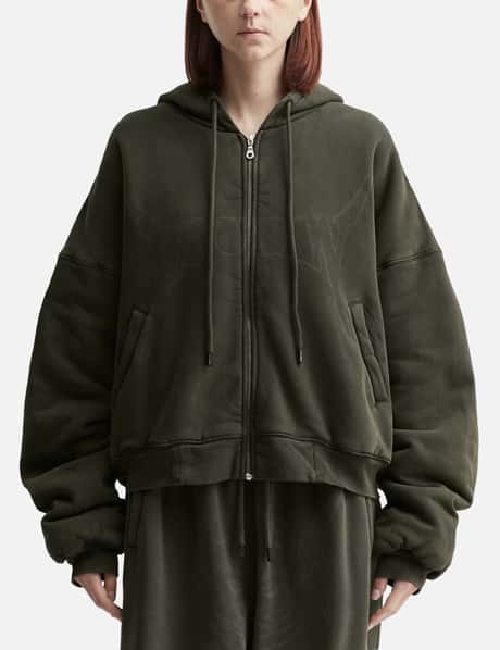 LUU DAN Washed Out Zip Up Hoodie