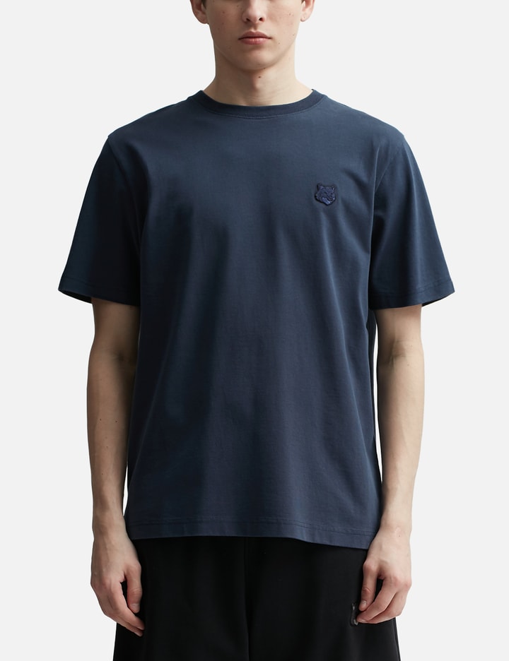 Shop Maison Kitsuné Bold Fox Head Patch Comfort T-shirt In Blue