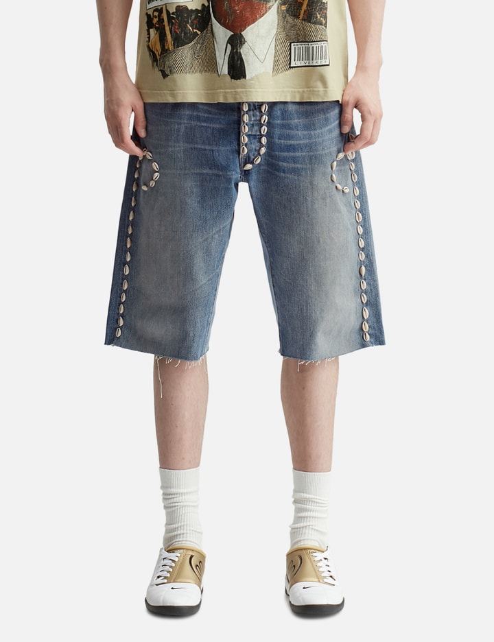 Cowrie Shell Denim Shorts Placeholder Image