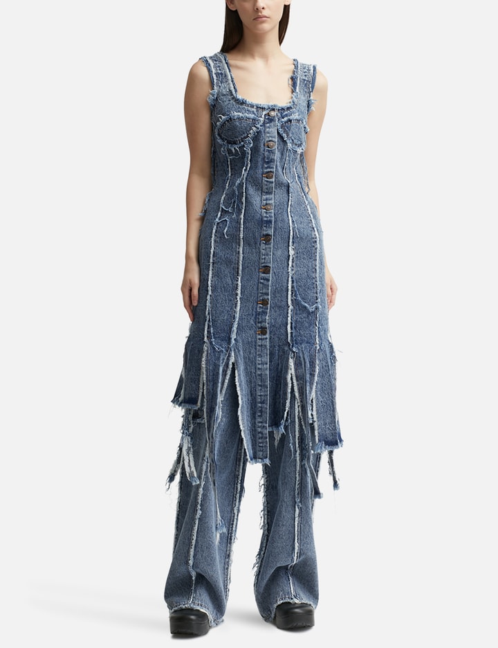 DESTROYED DENIM CORSET DRESS Placeholder Image