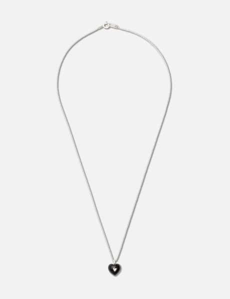 COLDFRAME Very Vintage Black Onyx Heart Pendant Necklace