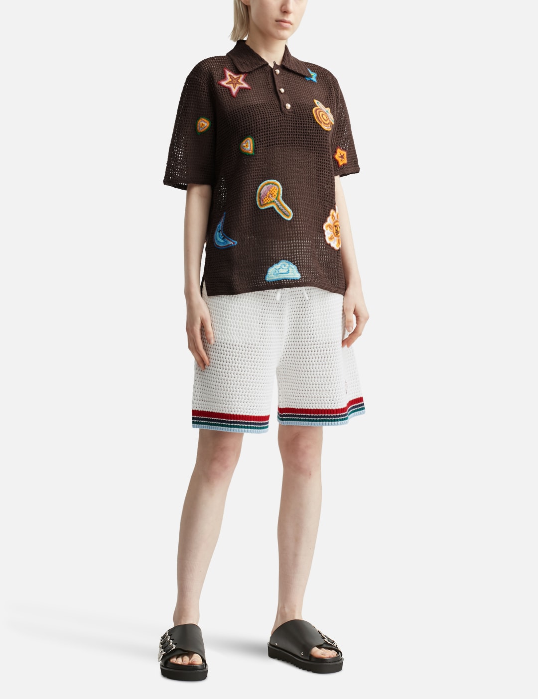 Motif Crochet Polo Shirt view 16